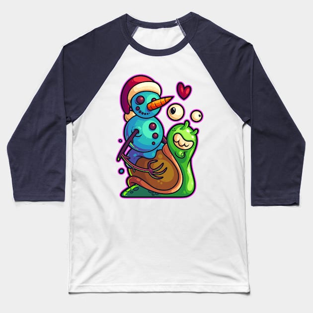 Snail Man Baseball T-Shirt by ArtisticDyslexia